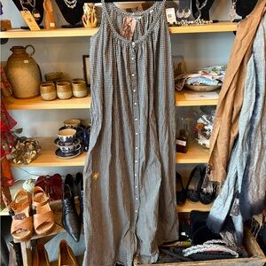 Doen Black and White Gingham Maxi Dress